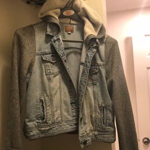 American Eagle Denim Jacket with Hood